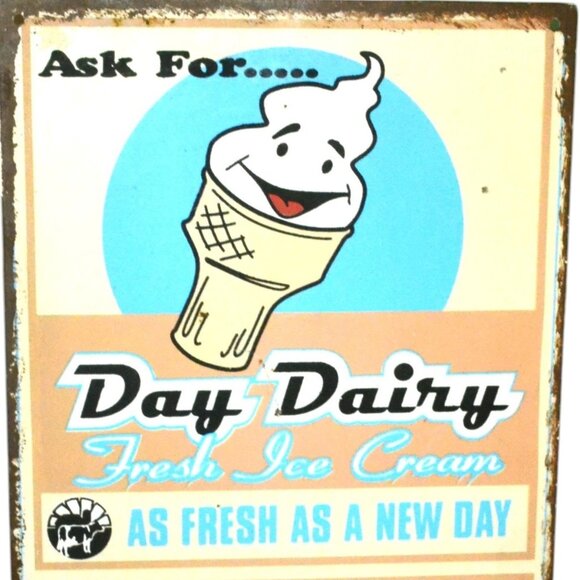 Tin Vintage Look Ice Cream Signs Kitchen Dining Decor Country Farmhouse - Picture 4 of 7